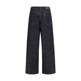 Brunello Cucinelli Blue Cotton Straight-Leg Jeans