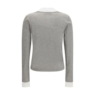 Miu Miu Gray Cotton Long Sleeve T-Shirt