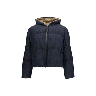 Brunello Cucinelli Blue Cotton Shell Jacket