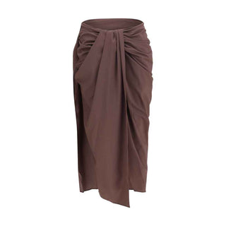 Jacquemus Brown Polyester Midi Skirt