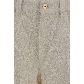 Brunello Cucinelli Beige Cotton Cropped Pants