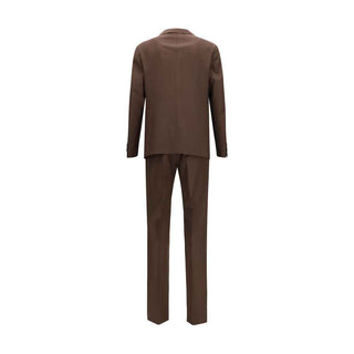 Tagliatore Brown Wool Oves Aries Two-Piece Suit