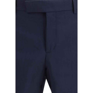 Fendi Blue Wool Oves Aries Dress Pants