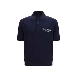 Balmain Blue Wool Oves Aries Polo Shirt