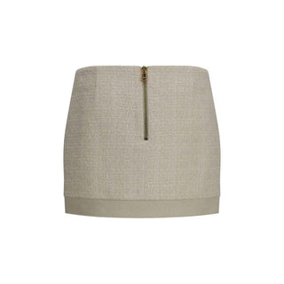 Balmain Beige Wool Oves Aries Mini Skirt