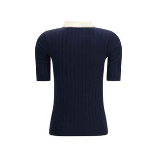 Brunello Cucinelli Blue Wool Oves Aries Polo Shirt