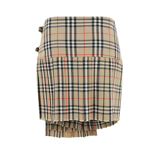 Burberry Beige Wool Oves Aries Mini Skirt
