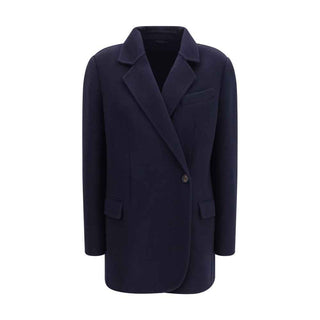 Brunello Cucinelli Blue Wool Oves Aries Full-Length Jacket