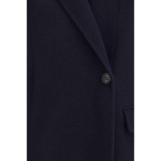 Brunello Cucinelli Blue Wool Oves Aries Full-Length Jacket