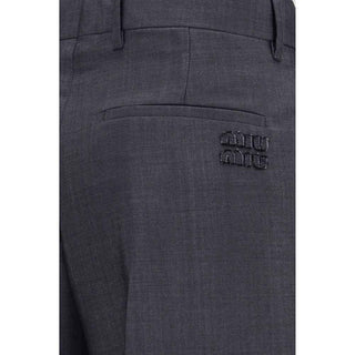 Miu Miu Gray Wool Oves Aries Dress Pants