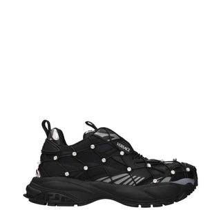 Versace Black Fabric Sneakers