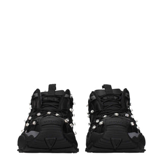 Versace Black Fabric Sneakers