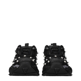 Versace Black Fabric Chunky Sneakers