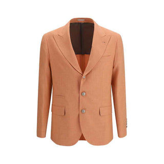 Brunello Cucinelli Orange Wool Oves Aries Blazer