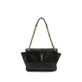 Saint Laurent Black Calf Leather Bos Taurus Shoulder Bag
