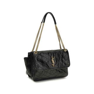Saint Laurent Black Calf Leather Bos Taurus Shoulder Bag
