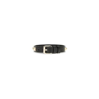 Valentino Garavani Black Calf Leather Bos Taurus Bracelet