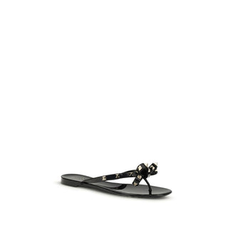 Valentino Garavani Black Cotton Flip-Flop Sandals