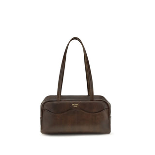 Prada Brown Calf Leather Bos Taurus Shoulder Bag