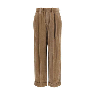Brunello Cucinelli Brown Viscose Casual Pants