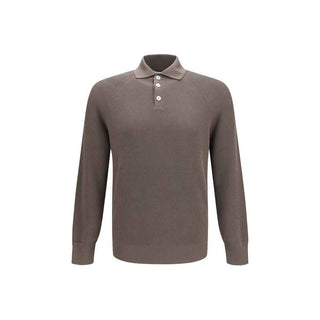 Brunello Cucinelli Brown Cotton Polo Shirt
