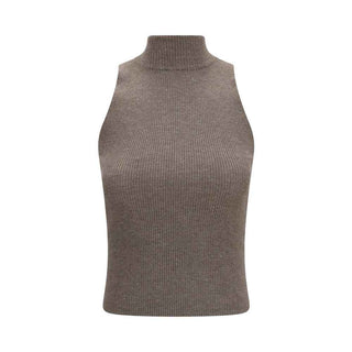 Brunello Cucinelli Brown Cashmere Sleeveles Sweater