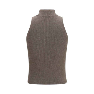 Brunello Cucinelli Brown Cashmere Sleeveles Sweater