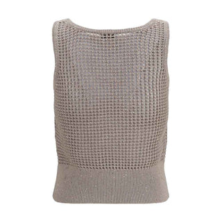 Brunello Cucinelli Beige Cotton Tank Tops