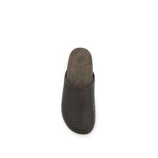 Brunello Cucinelli Brown Calf Leather Bos Taurus Slides