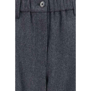 Brunello Cucinelli Gray Wool Oves Aries Casual Pants