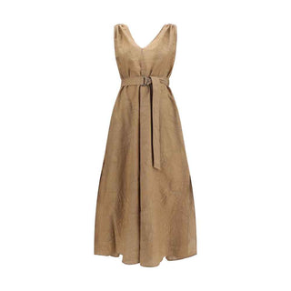 Brunello Cucinelli Beige Cotton Casual Dress