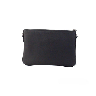 Burberry Peyton Monogram Black Leather Pouch Crossbody Bag Purse