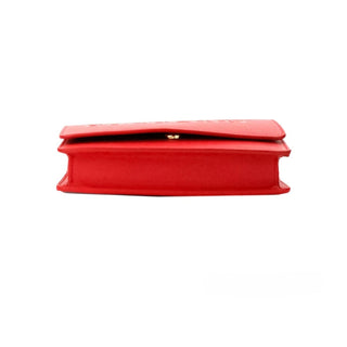 Burberry Hampshire Small Red Embossed Logo Smooth Leather Crossbody Bag