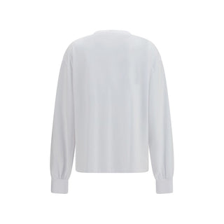 Ganni White Cotton Long Sleeve T-Shirt