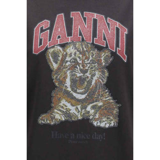 Ganni Black Cotton Sweatshirt