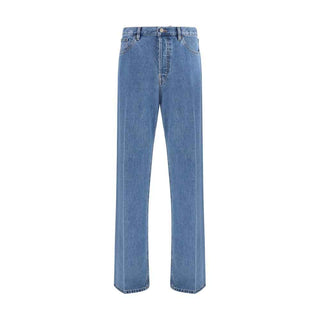 Valentino Blue Cotton Straight-Leg Jeans