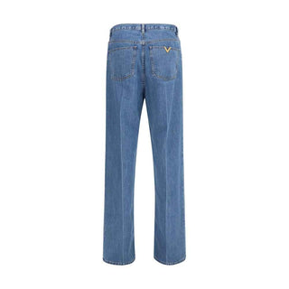 Valentino Blue Cotton Straight-Leg Jeans