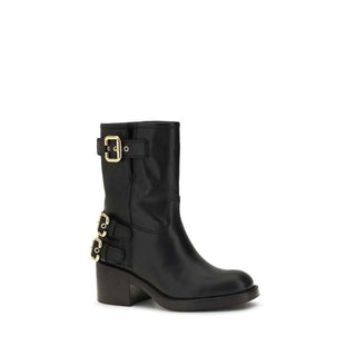 Chloé Black Calf Leather Bos Taurus Ankle Boots