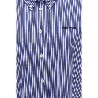 Miu Miu Blue Cotton Dress Shirt