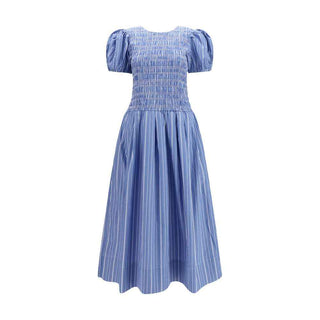 Ganni Blue Cotton Casual Dress