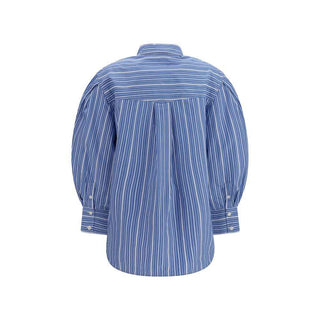 Ganni Blue Cotton Pattern Shirt