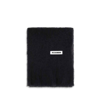 Jil Sander Black Wool Oves Aries Scarf
