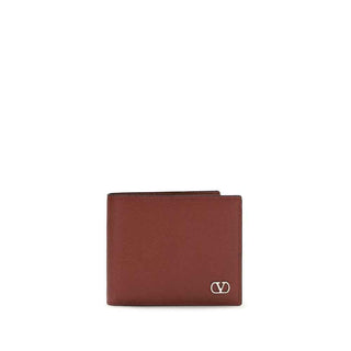 Valentino Garavani Bordeaux Calf Leather Bos Taurus Wallet