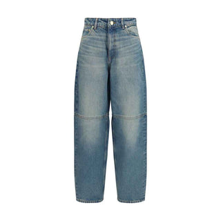 Ganni Blue Cotton Tapered Jeans