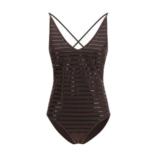 Brunello Cucinelli Brown Nylon One-Piece Swimsuit
