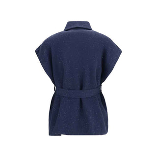 Brunello Cucinelli Blue Cotton Coat