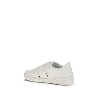 Valentino Garavani White Calf Leather Bos Taurus Sneakers