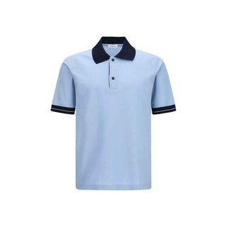 Ferragamo Blue Cotton Polo Shirt