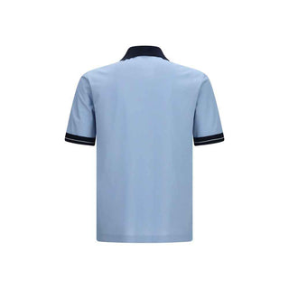Ferragamo Blue Cotton Polo Shirt