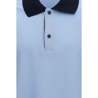 Ferragamo Blue Cotton Polo Shirt